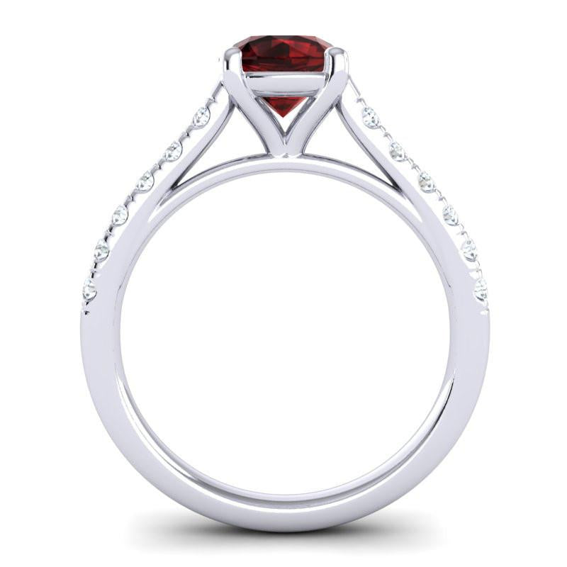 4 Prong Cathedral Diamond Scalloped Pave Valimat Ring