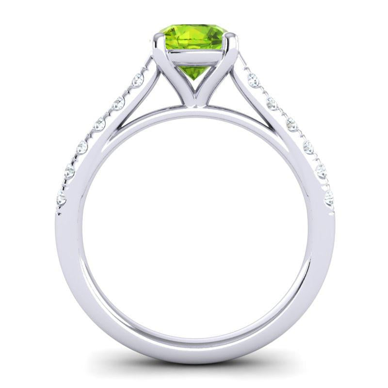 4 Prong Cathedral Diamond Scalloped Pave Valimat Ring