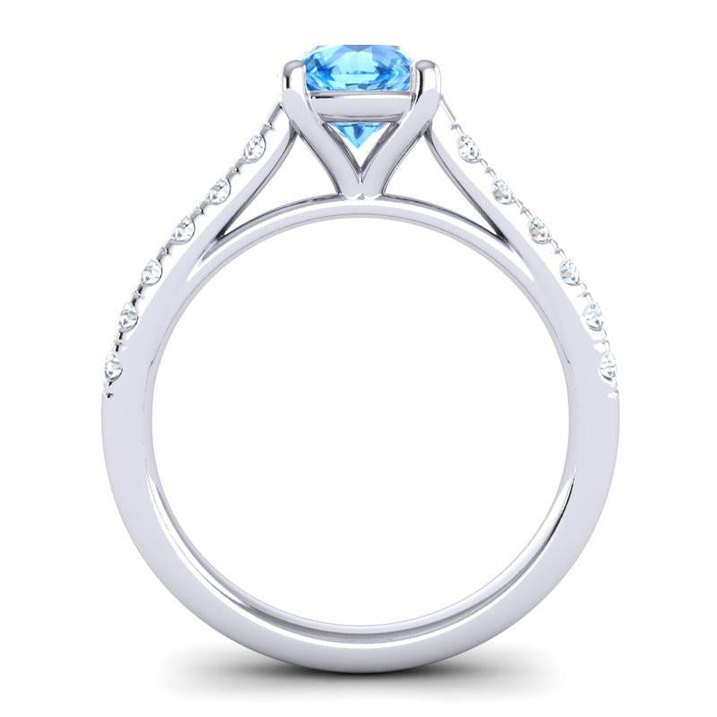 4 Prong Cathedral Diamond Scalloped Pave Valimat Ring