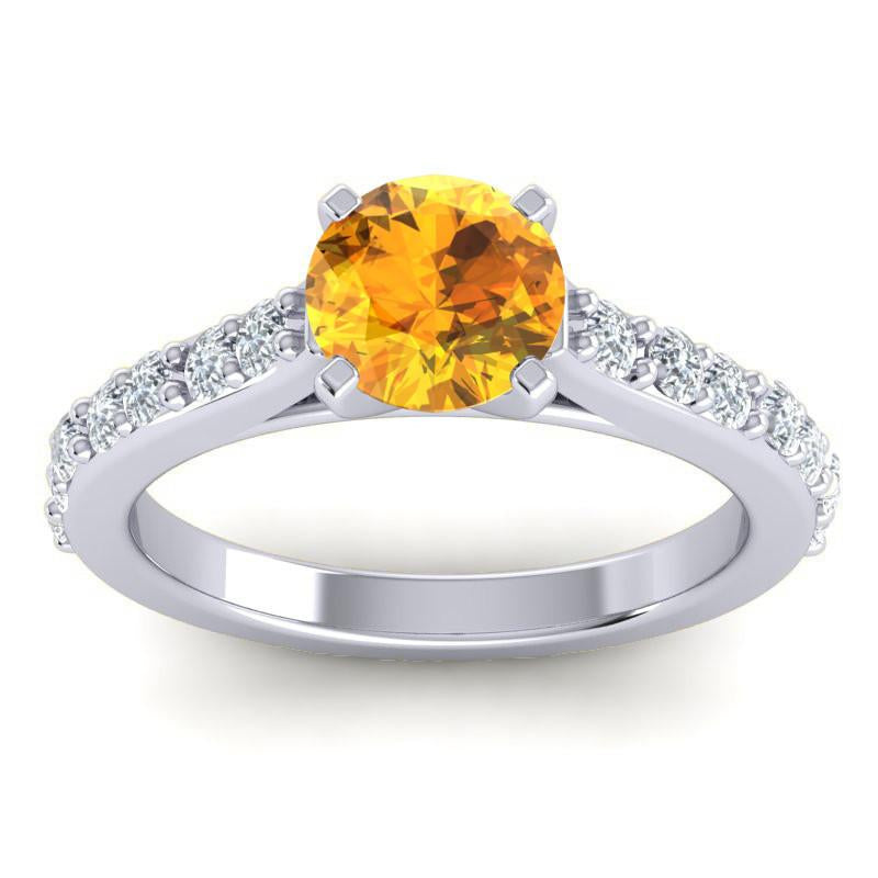 4 Prong Cathedral Diamond Pave Pata Ring