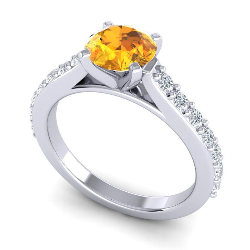 4 Prong Cathedral Diamond Pave Pata Ring