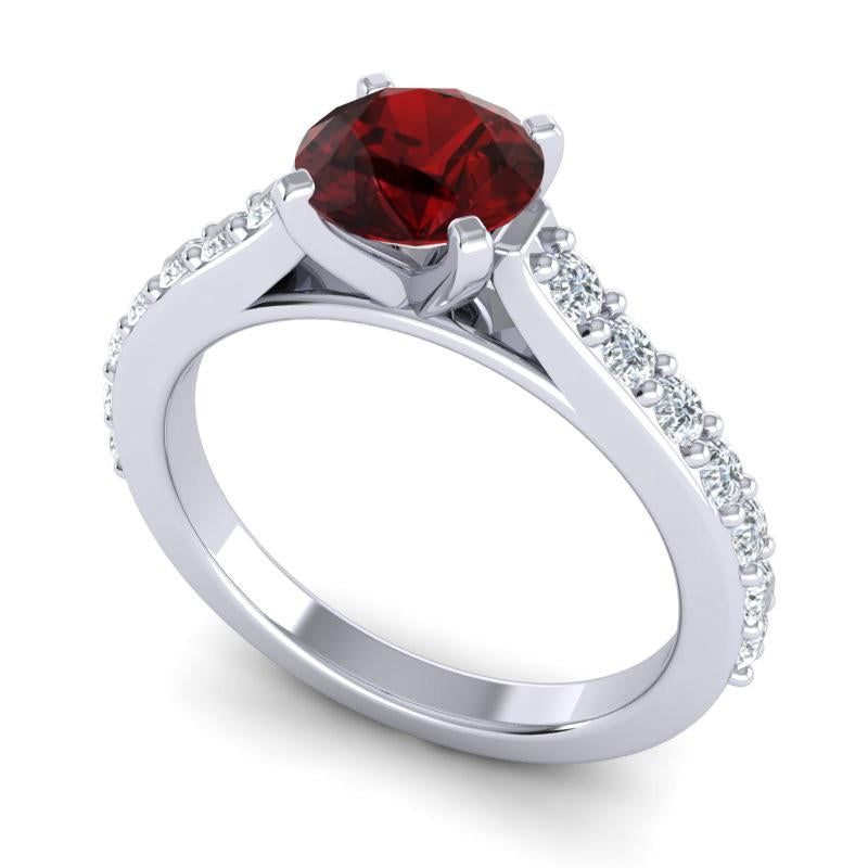 4 Prong Cathedral Diamond Pave Pata Ring