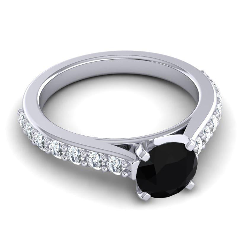 4 Prong Cathedral Diamond Pave Pata Ring