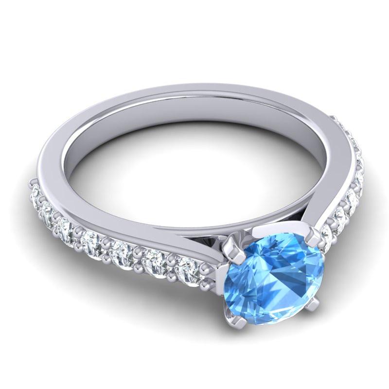 4 Prong Cathedral Diamond Pave Pata Ring