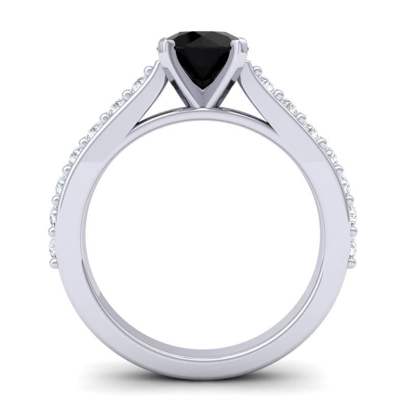 4 Prong Cathedral Diamond Pave Pata Ring