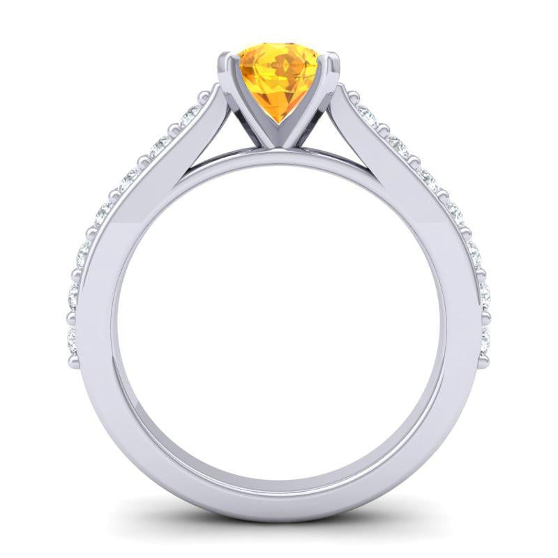 4 Prong Cathedral Diamond Pave Pata Ring