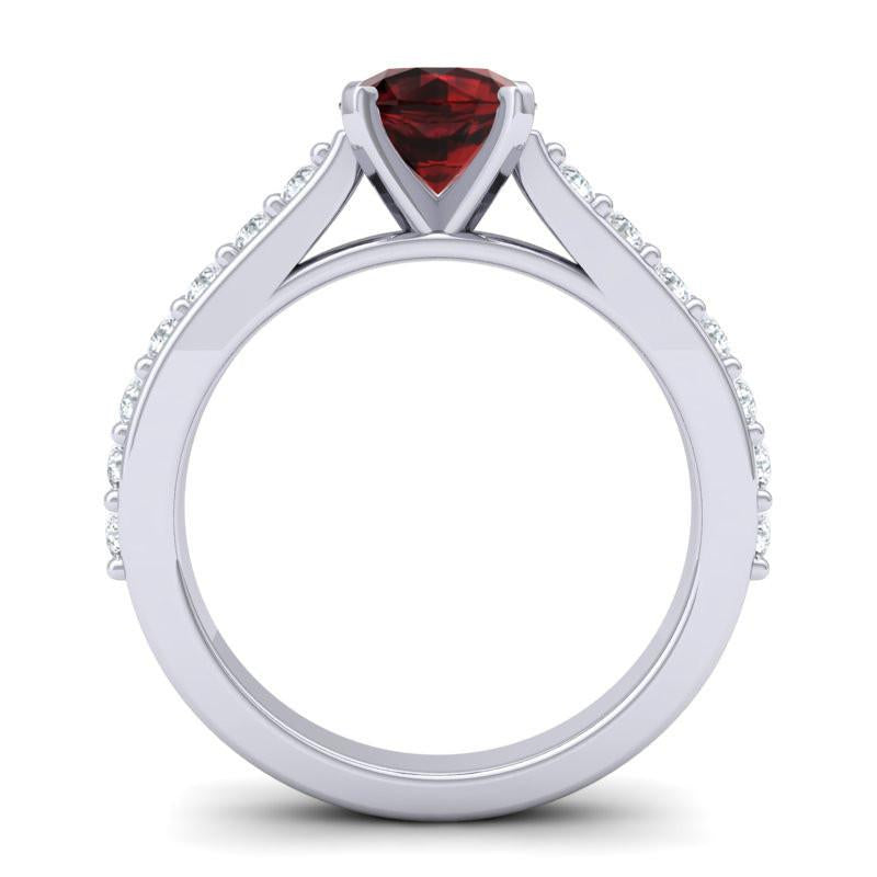 4 Prong Cathedral Diamond Pave Pata Ring