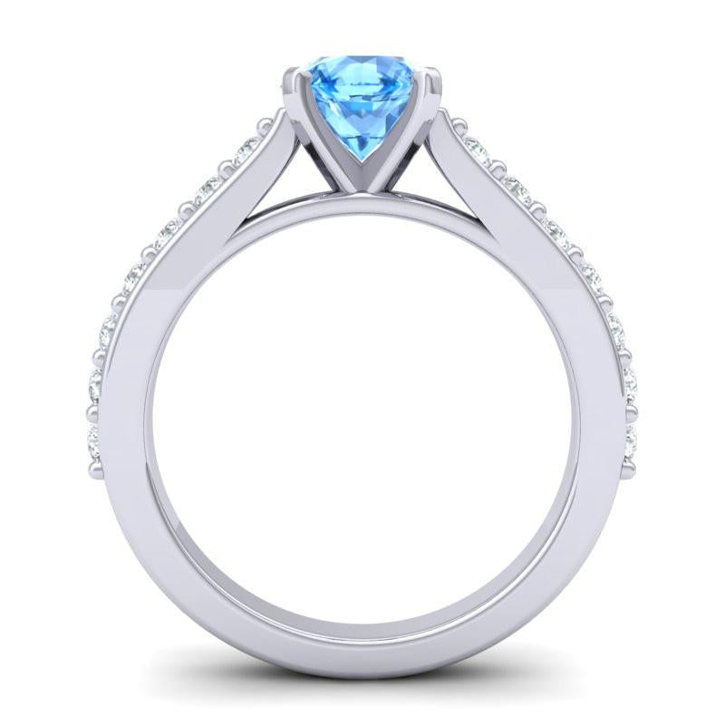 4 Prong Cathedral Diamond Pave Pata Ring