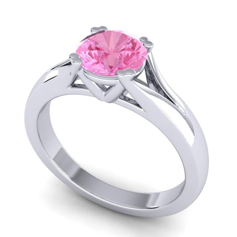 4 Double Prong Cathedral Round Solitaire Niza Ring