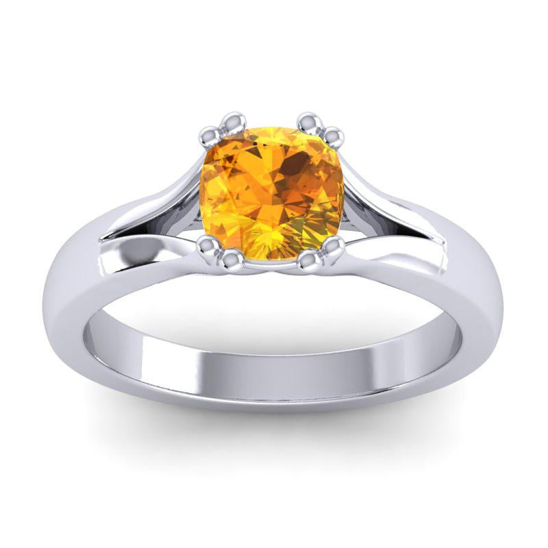 4 Double Prong Cathedral Cushion Cut Solitaire Niza Ring