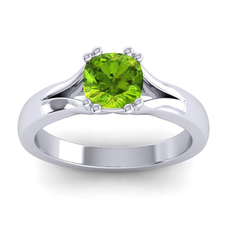 4 Double Prong Cathedral Cushion Cut Solitaire Niza Ring