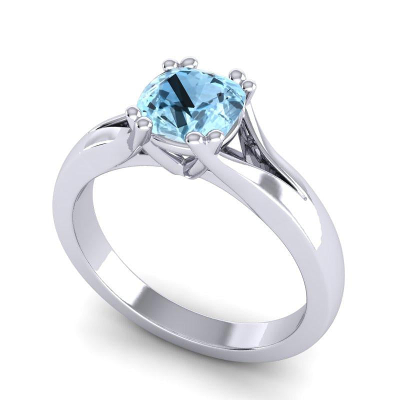 4 Double Prong Cathedral Cushion Cut Solitaire Niza Ring