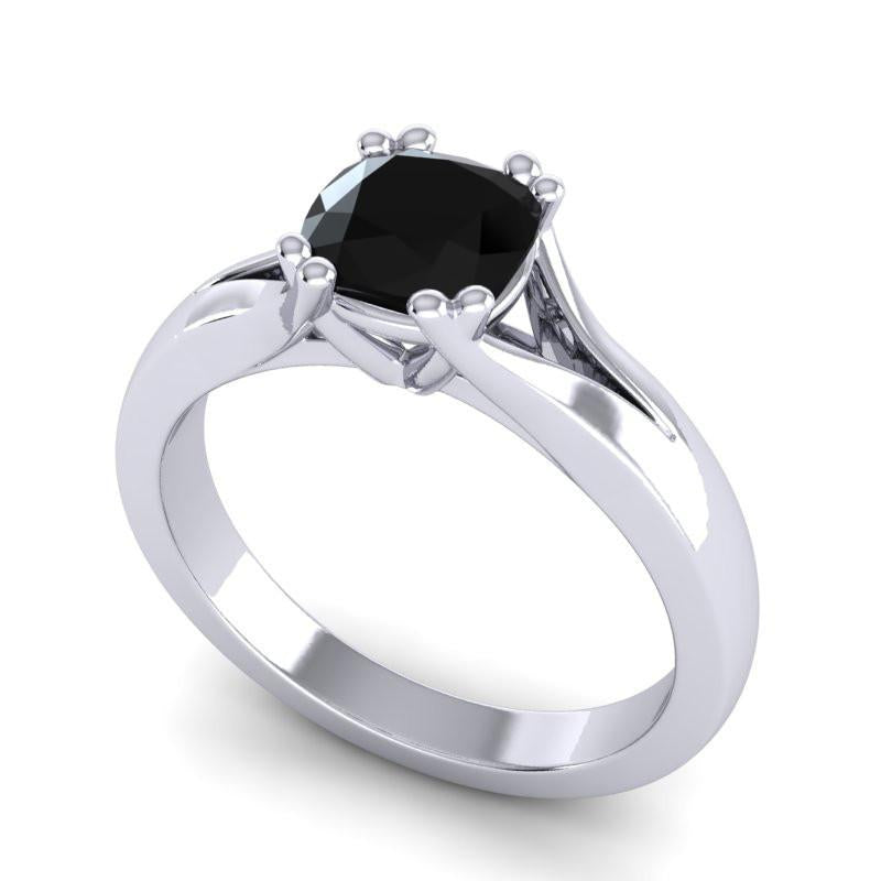 4 Double Prong Cathedral Cushion Cut Solitaire Niza Ring