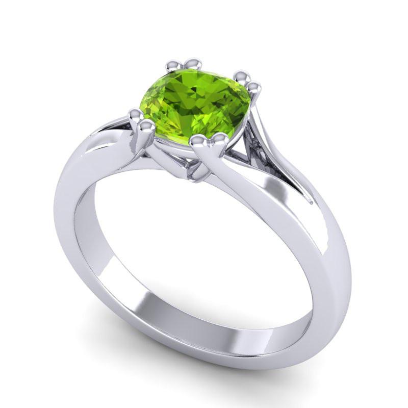 4 Double Prong Cathedral Cushion Cut Solitaire Niza Ring