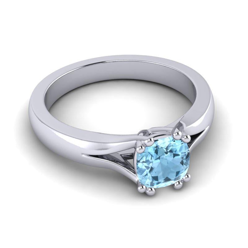 4 Double Prong Cathedral Cushion Cut Solitaire Niza Ring