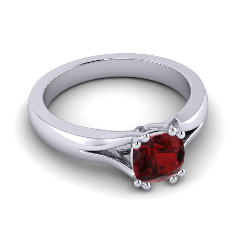 4 Double Prong Cathedral Cushion Cut Solitaire Niza Ring