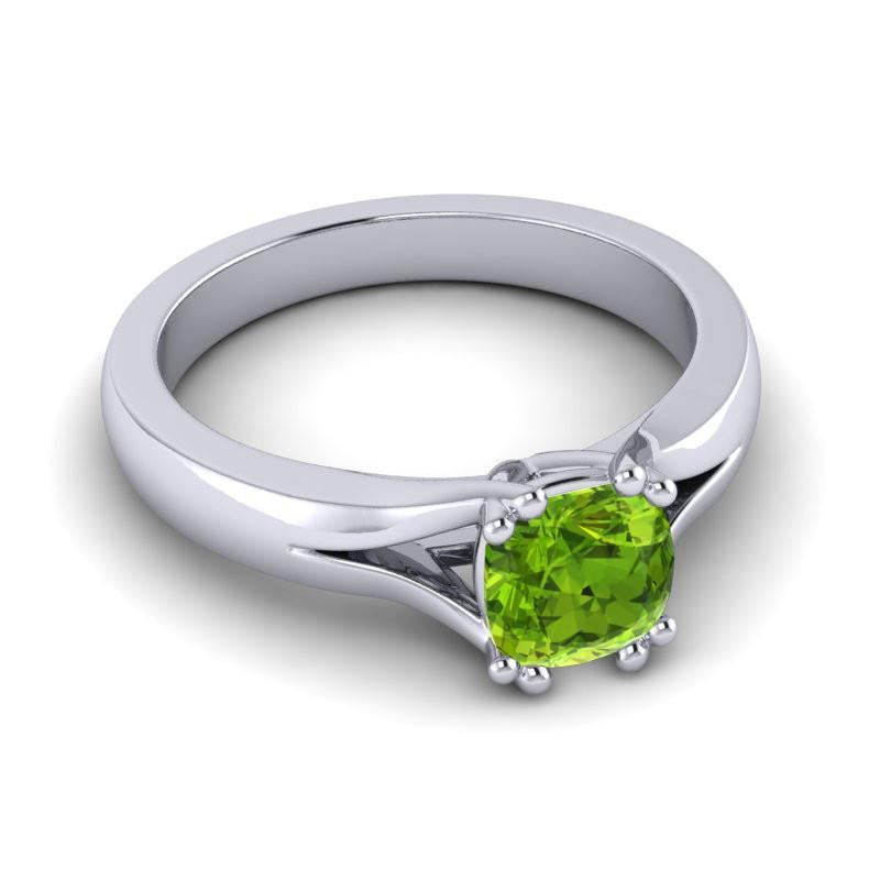 4 Double Prong Cathedral Cushion Cut Solitaire Niza Ring