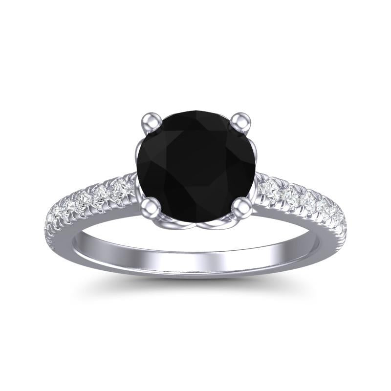 4 Prong Cathedral Trellis Diamond Scalloped Pave Amra Ring