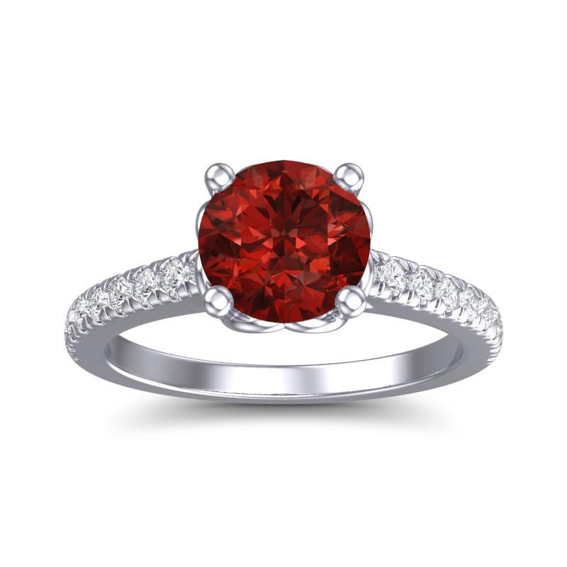 4 Prong Cathedral Trellis Diamond Scalloped Pave Amra Ring