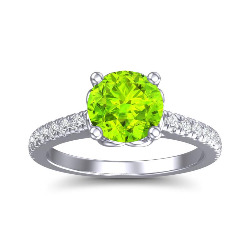 4 Prong Cathedral Trellis Diamond Scalloped Pave Amra Ring