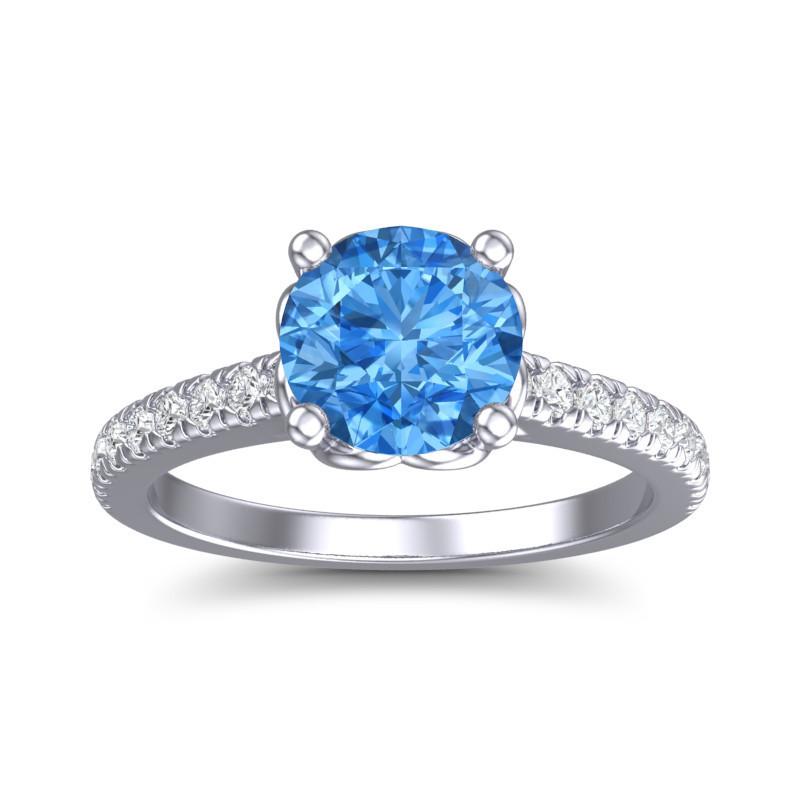 4 Prong Cathedral Trellis Diamond Scalloped Pave Amra Ring