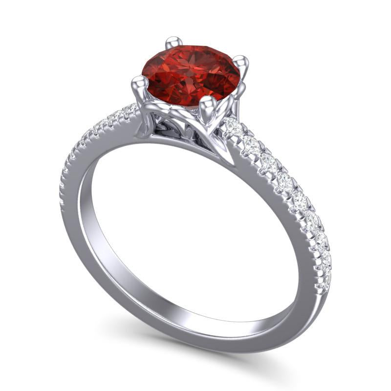 4 Prong Cathedral Trellis Diamond Scalloped Pave Amra Ring