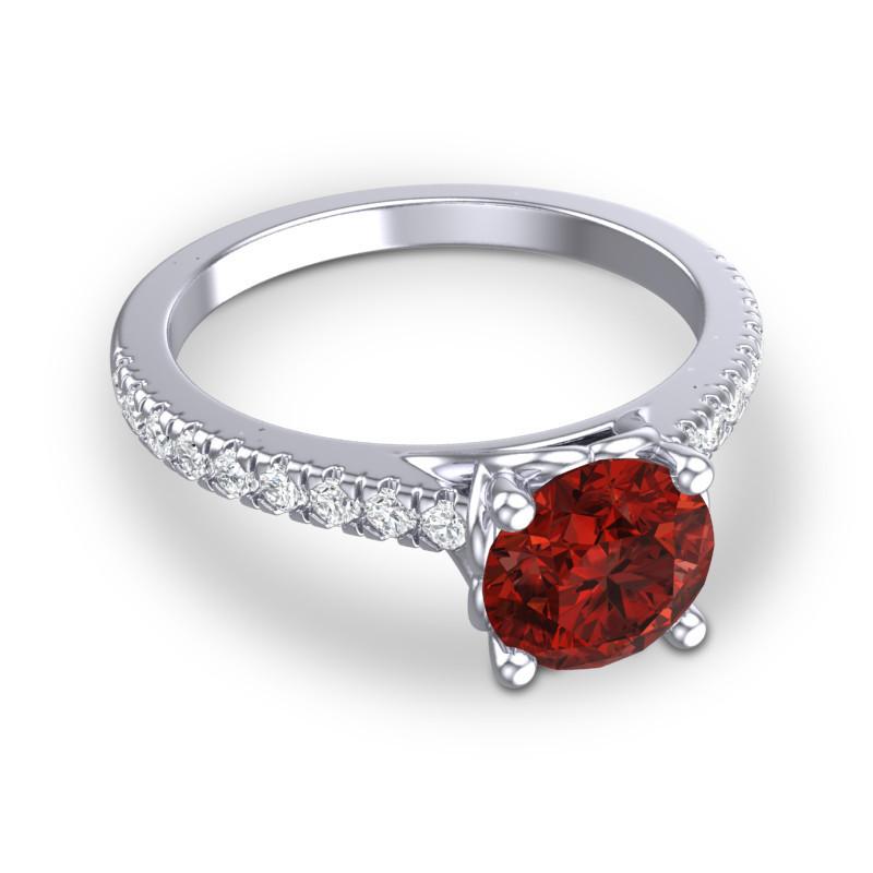 4 Prong Cathedral Trellis Diamond Scalloped Pave Amra Ring