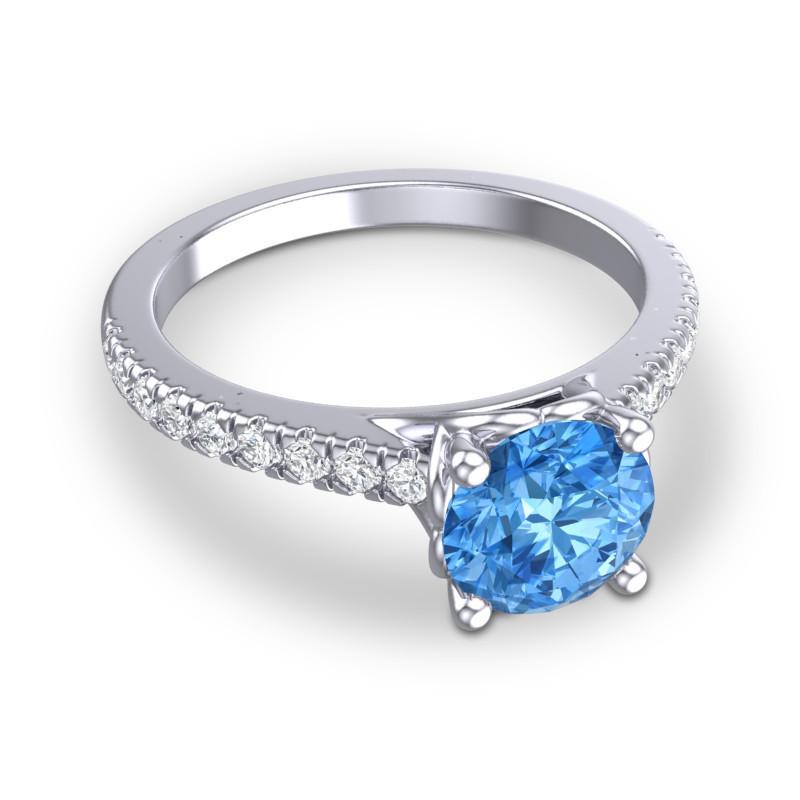 4 Prong Cathedral Trellis Diamond Scalloped Pave Amra Ring