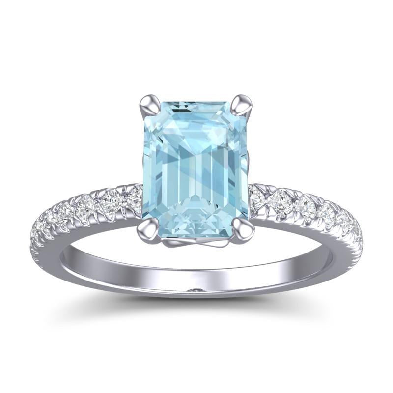 4 Claw Prong Classic Emerald Cut Trellis Diamond Pave Samicina Ring