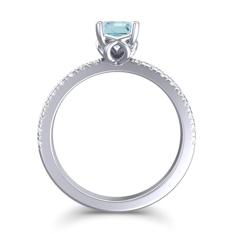 4 Claw Prong Classic Emerald Cut Trellis Diamond Pave Samicina Ring