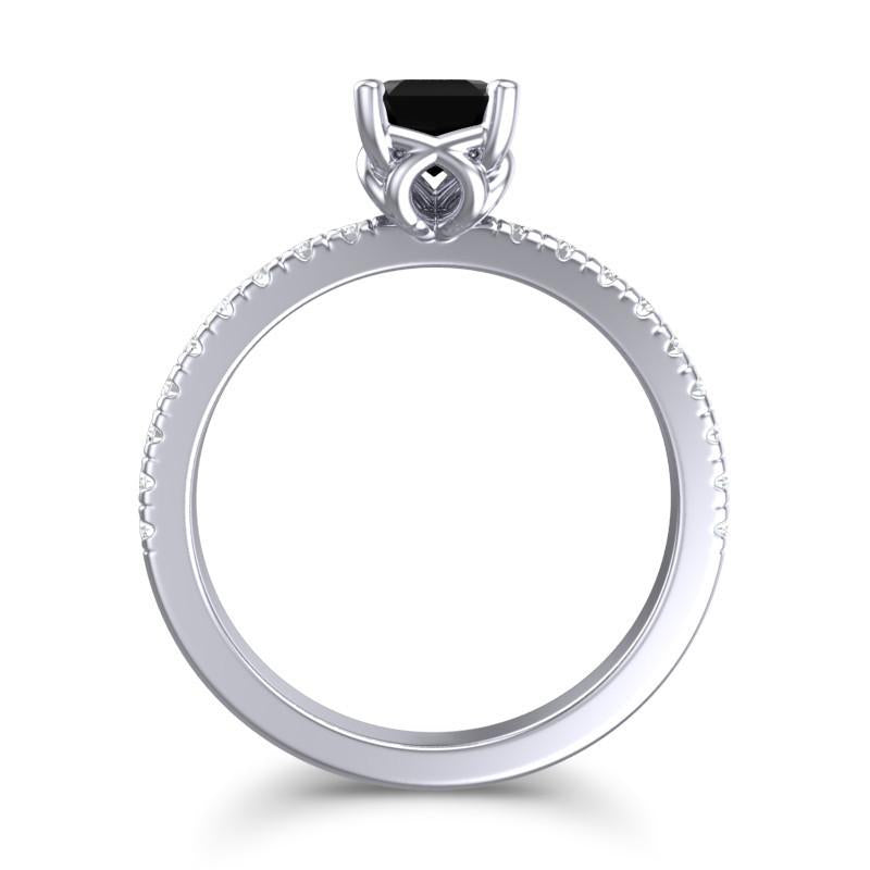 4 Claw Prong Classic Emerald Cut Trellis Diamond Pave Samicina Ring